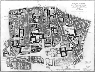 Carte de la région de Sainte-Geneviève, Paris, 1756